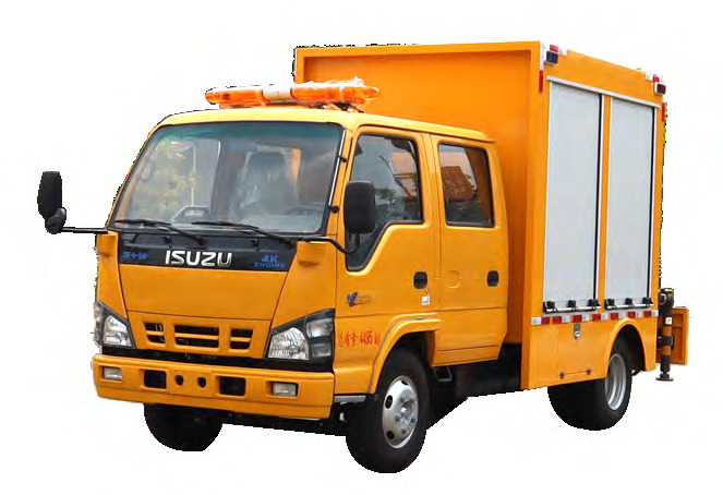 Isuzu 500 cubic knuckle boom crane drainage truck