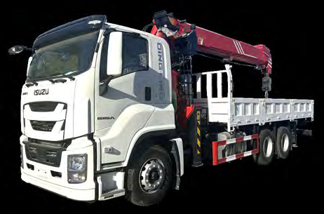 Isuzu rear double axle 12 ton truck crane